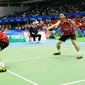 Ganda putra Indonesia Hendra Setiawan/Mohammad Ahsan lolos ke perempat final Japan Open Super Series 2015 di Tokyo, Jepang, Kamis (10/9/2015). (Liputan6.com/Humas PP PBSI)