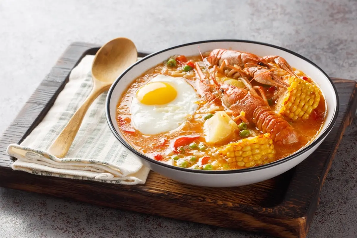 sup pedas jagung telur udang lobster