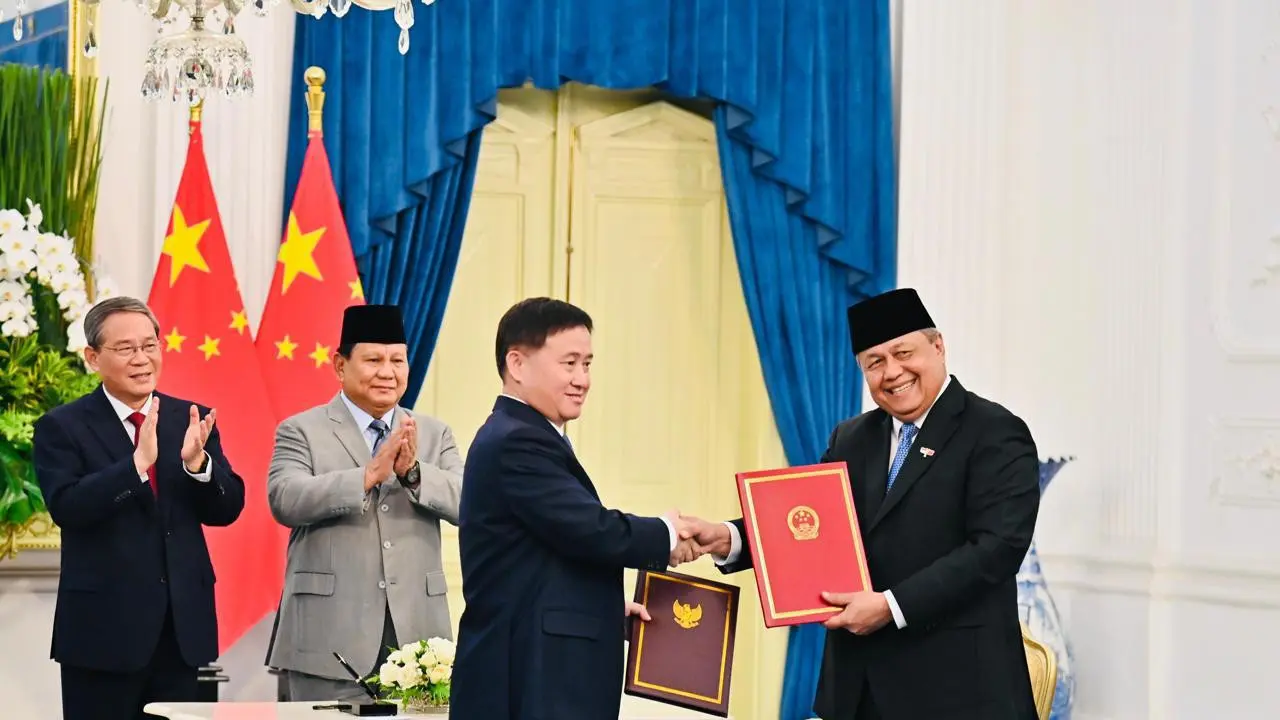 Gubernur Bank Indonesia (BI), Perry Warjiyo dan Gubernur People's Bank of China (PBOC), Pan Gongsheng
