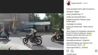 Pelajar SMA Konvoi ugal-ugalan mendapatkan batunya, langsug tercebur ke selokan. (Instagram)