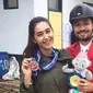 Nabila Syakieb dan suami, Reshwara, raih medali di PON Jabar 2016 [foto: instagram]