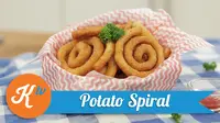 Lengkapi ragam menu pendamping dan snack di rumah Anda, dengan resep kentang goreng spiral rasa keju yang lezat berikut ini. (Foto: Kokiku Tv)