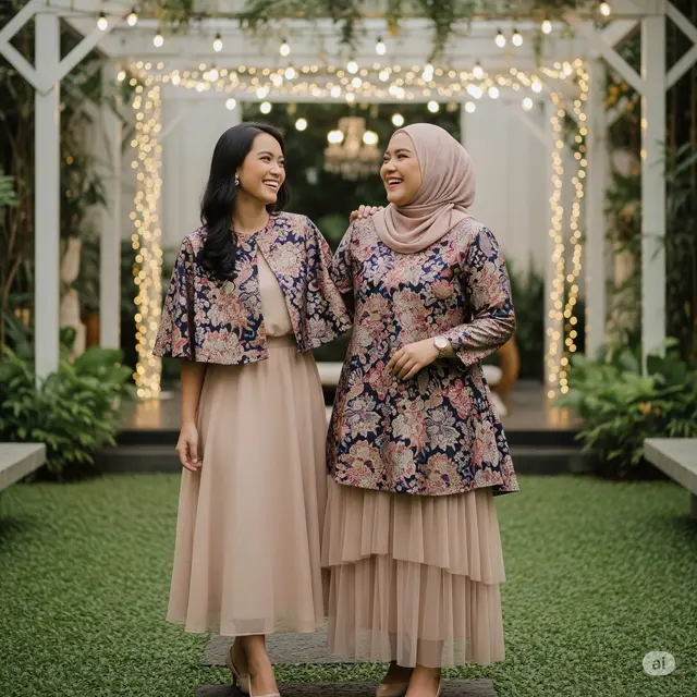 Setelan Baju Brokat dan Rok Tile Wanita. Foto: Gemini
