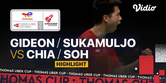 VIDEO Piala Thomas 2020: Indonesia Unggul 2-0 atas Malaysia Berkat Kevin Sanjaya / Marcus Gideon