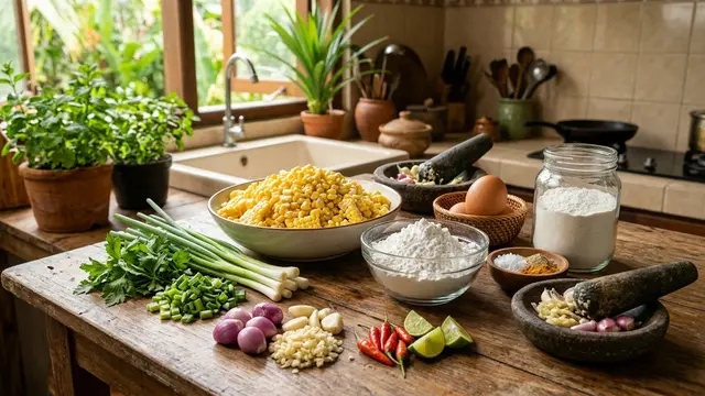 Cara Membuat Bakwan Jagung Tetap Renyah tanpa Lapisan Tepung Terlalu Tebal (AI Generated)