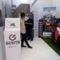 Gerai Motor Gesits menjadi perhatian pengunjung di ajang Ritech Expo 2019 di Bali. (Liputan6.com/Rinaldo)