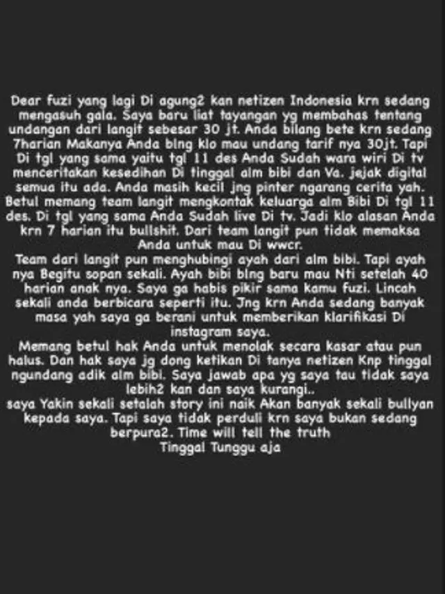 Nikita Mirzani tak terima dengan klarifikasi Fuji adik Bibi Andriansyah terkait tarif Rp 30 juta (Insta Story @nikitamirzanimawardi_172)