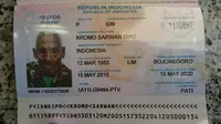 Foto paspor Kromo Sarwan Dipo (Wawan Isab Rubiyanto/Liputan6.com)