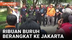 Ribuan Buruh Berangkat ke Jakarta dari Purwakarta
