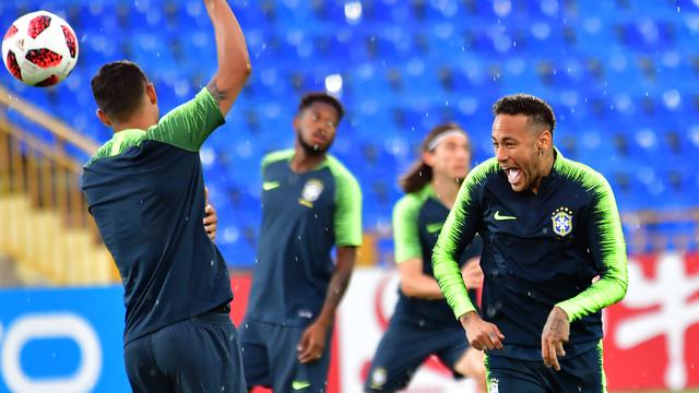 Intip Latihan Neymar Cs Jelang Hadapi Belgia