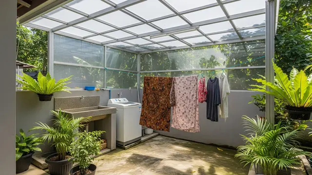 Desain Area Jemur Modern dengan Sirkulasi Udara Maksimal agar Cucian Tidak Lembap/Gemini AI