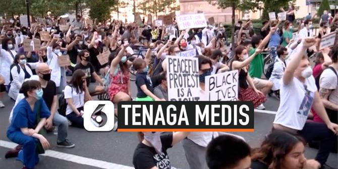VIDEO: Tenaga Medis New York Ikut Aksi Mendukung George Floyd
