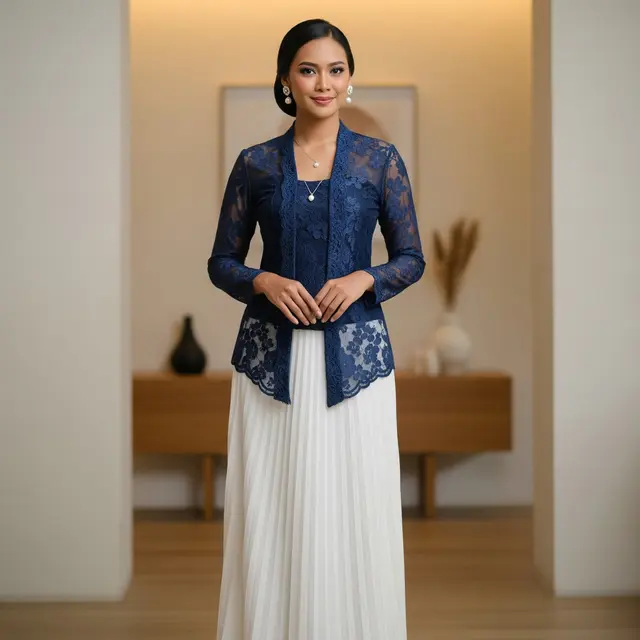 Panduan Memilih Warna Kebaya Rok Plisket yang Paling Cocok untuk Kulit Sawo Matang (Image by Gemini AI)