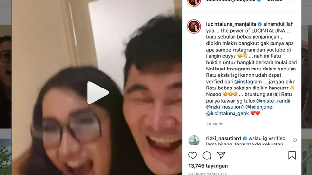 Unggahan Lucinta Luna. (Foto: Instagram @lucintaluna_manjalita)