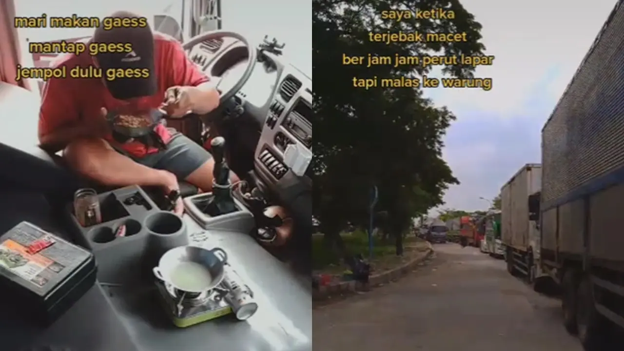 Sopi memasak di dalam truk (TikTok/@kota.batik83)