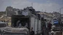 Pasukan Israel terus meningkatkan serangannya di Kota Gaza, salah satu wilayah paling padat penduduk di Jalur Gaza. (AP Photo/Abdel Kareem Hana)