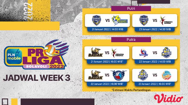 Link Live Streaming PLN Mobile Proliga 2022 Pekan Ketiga di Vidio, 21-23 Januari 2022