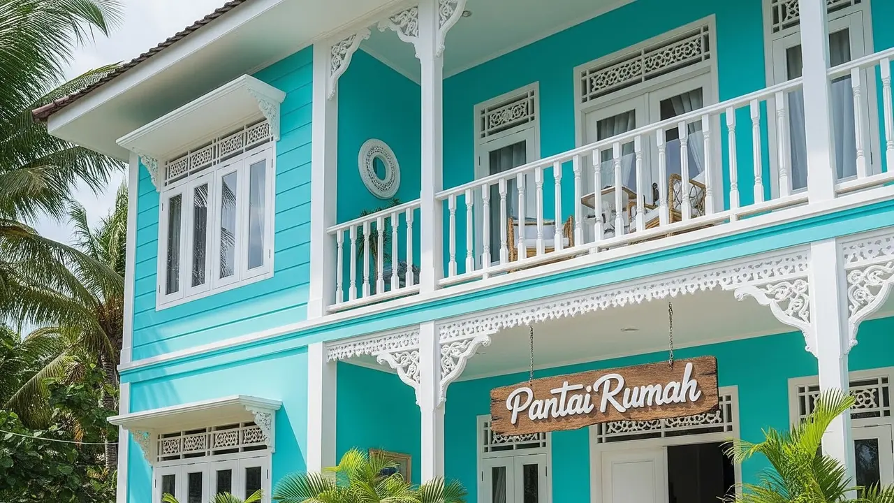 kombinasi cat warna tosca dan putih.