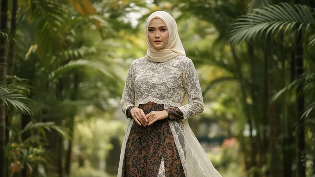 Gamis Batik Brokat Cocok Acara Outdoor