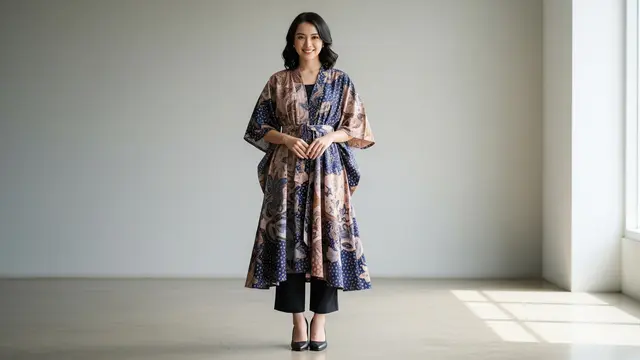 Contoh Model Atasan Batik Kimono Anti Kaku 2025/ Ilustrasi AI