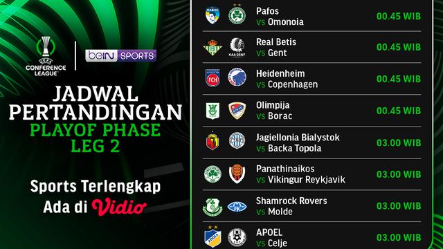 Jadwal Siaran Langsung Liga Konferensi UEFA 2024/25 Playoff Leg Kedua di Vidio