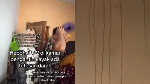 Viral Kamar Pengantin Keluar Cairan Mirip Darah Saat Akad Nikah, Bikin  Panik - Hot Liputan6.com