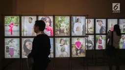 Suasana pameran fotografi oleh RIOP desain Instalasi oleh studio kita, Jakarta, Rabu (4/10). Pameran ini menampilkan 85 orang Indonesia dari berbagai bidang pekerjaan yang berfokus memajukan bangsa dengan cara masing-masing. (Liputan6.com/Faizal Fanani)