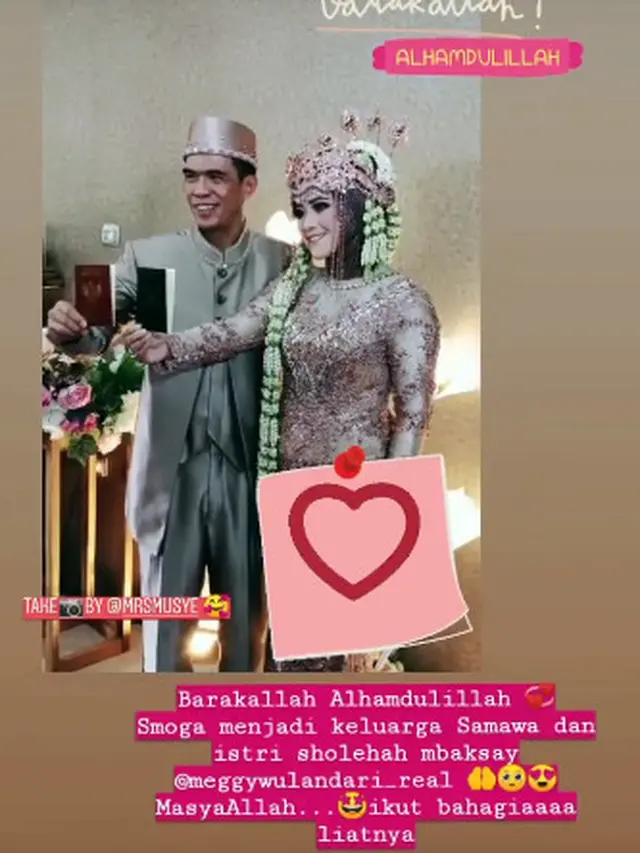 6 Momen Akad Nikah Meggy Wulandari dan H. Muhammad, Penuh Kebahagiaan