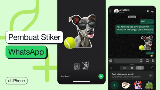 Ilustrasi: Fitur Sticker Maker WhatsApp di perangkat iPhone dengan iOS 17 ke atas (Foto: WhatsApp).