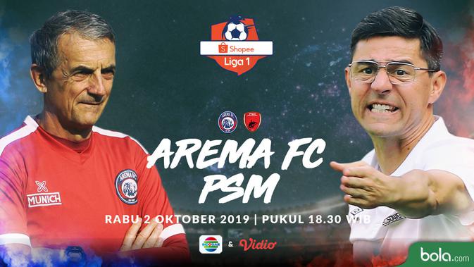 Shopee Liga 1 - Arema FC Vs PSM Makassar Head to Head Pelatih (Bola.com/Adreanus Titus)