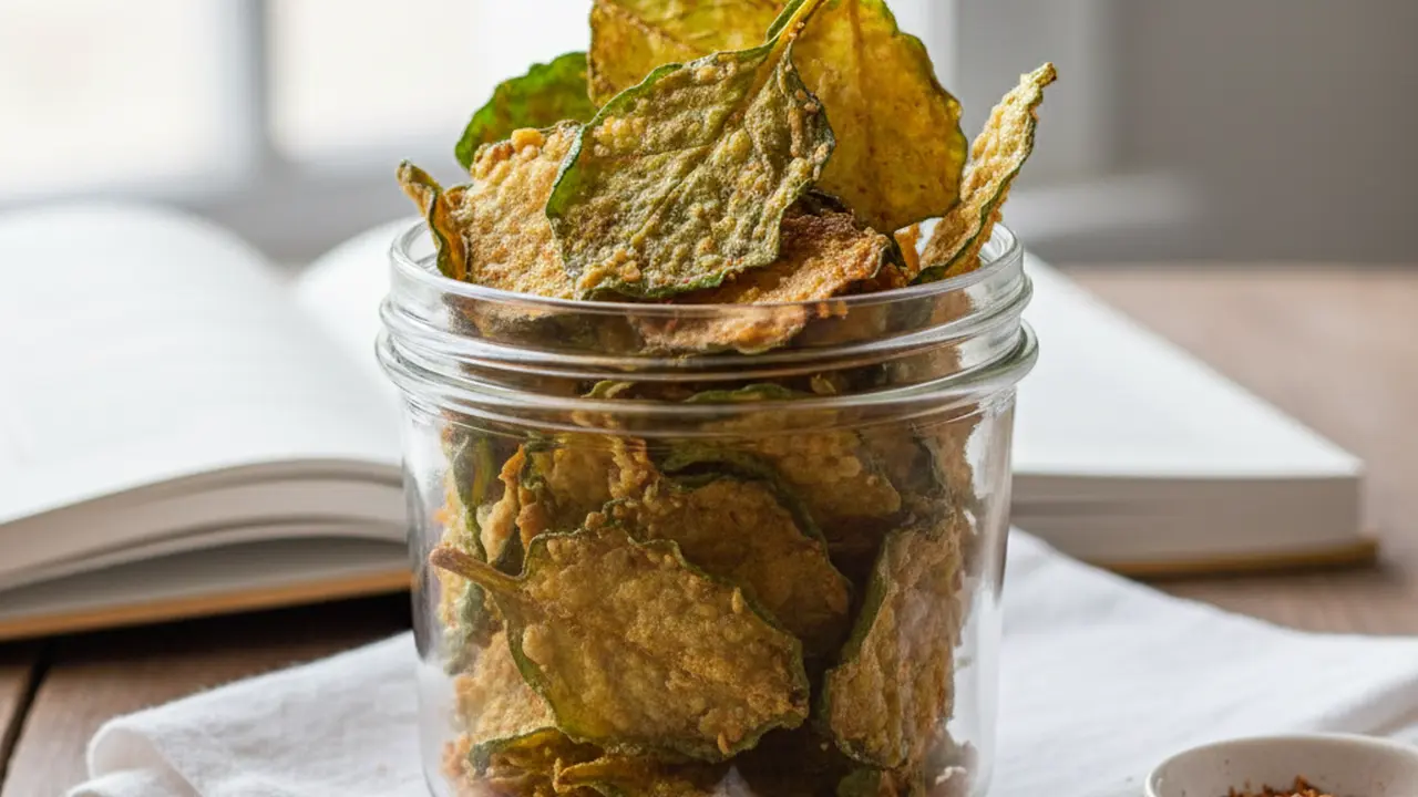 Keripik Daun di dalam Toples