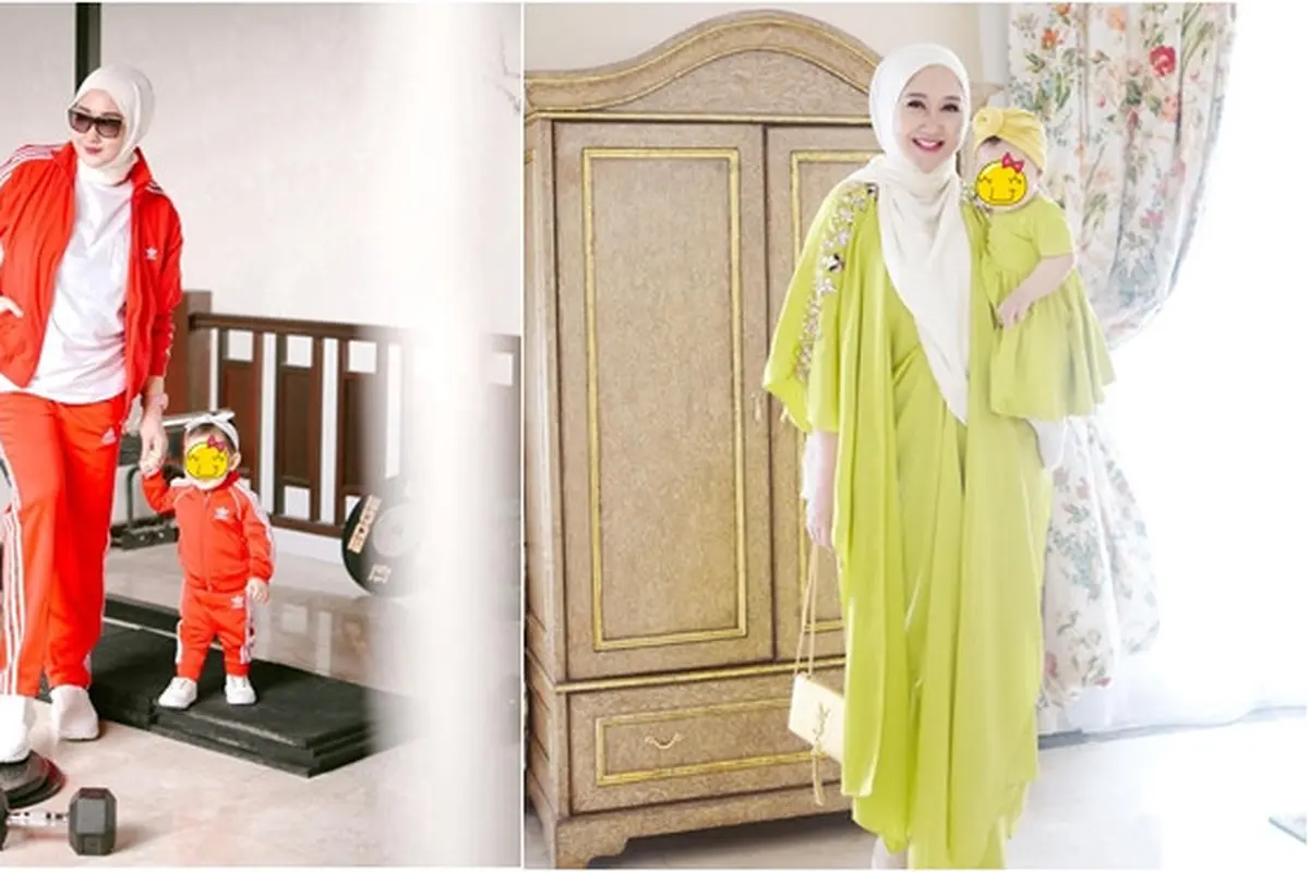 6 Potret Dian Pelangi dan Baby Rumi Pakai Baju Senada, Kompak Tampil Modis