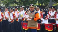 Kepala BNPB Doni Monardo bersama pejabat tinggi BNPB memperingati Hari Pramuka ke-58 di Kabupaten Serang, Banten (14/8/2019). (Dok Badan Nasional Penanggulangan Bencana/BNPB)
