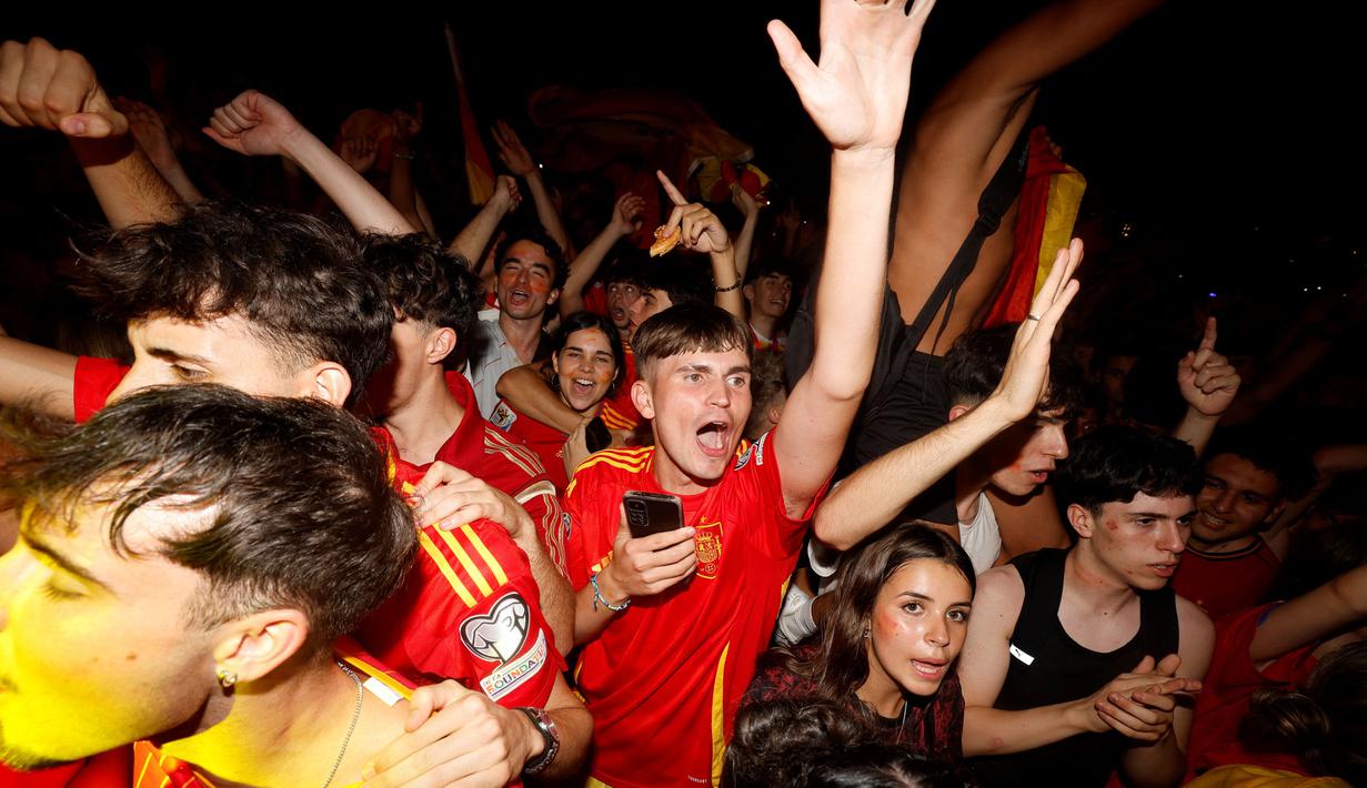 Dua gol kemenangan Spanyol dicetak Nico Williams pada menit ke-47 dan Mikel Oyarzabal (86’). (OSCAR DEL POZO/AFP)