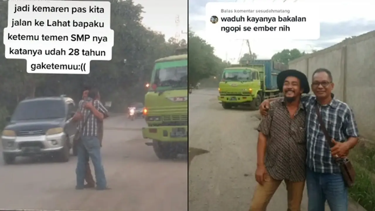 28 Tahun Tidak Berjumpa, Kisah Pertemuan Dua Orang Teman SMP Ini Bikin Haru
