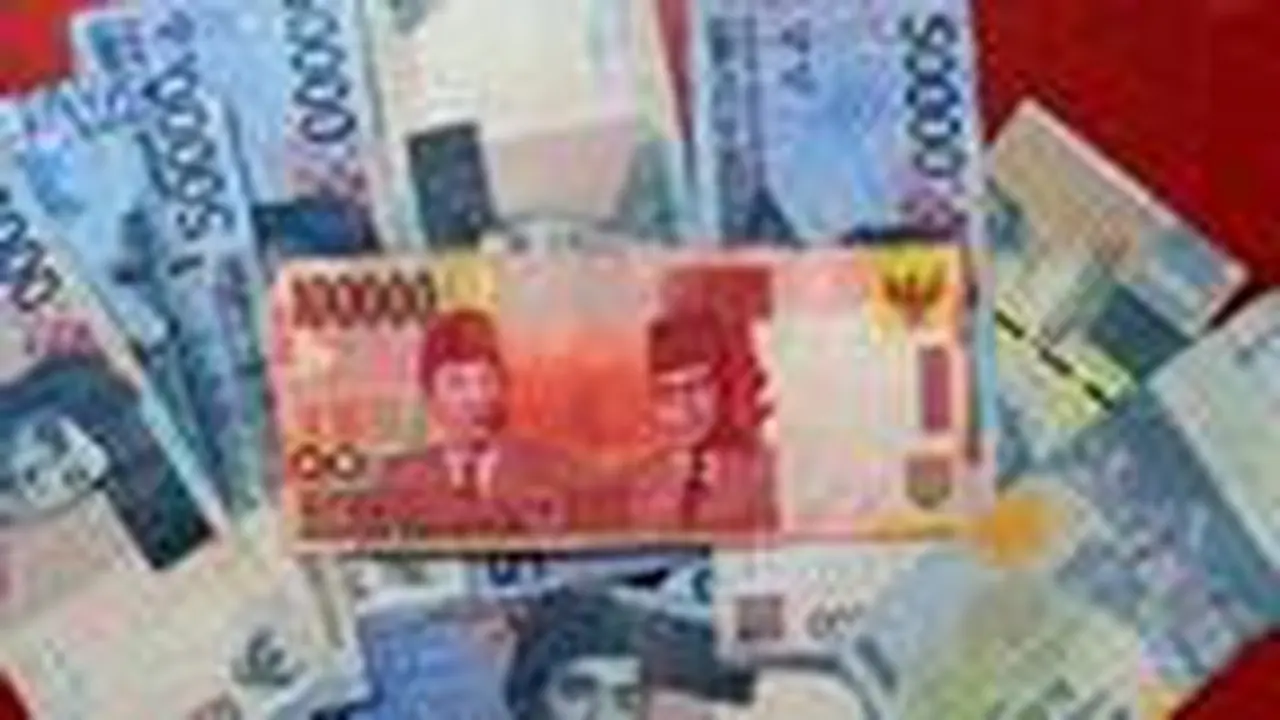 Nampak sejumlah pecahan uang rupiah yang dikeluarkan Bank Indonesia.