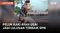 Haru! Anak Sopir Angkot Peluk Kaki Ayah Usai Jadi Lulusan Tebaik SPN Polda Jabar
