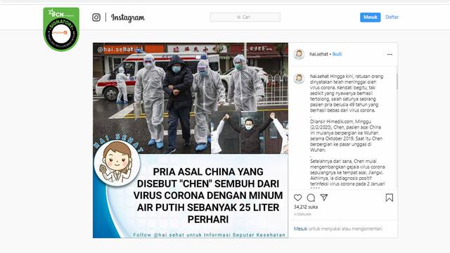 Cek Fakta Minum Air Putih 25 Liter Per Hari Pria Asal China