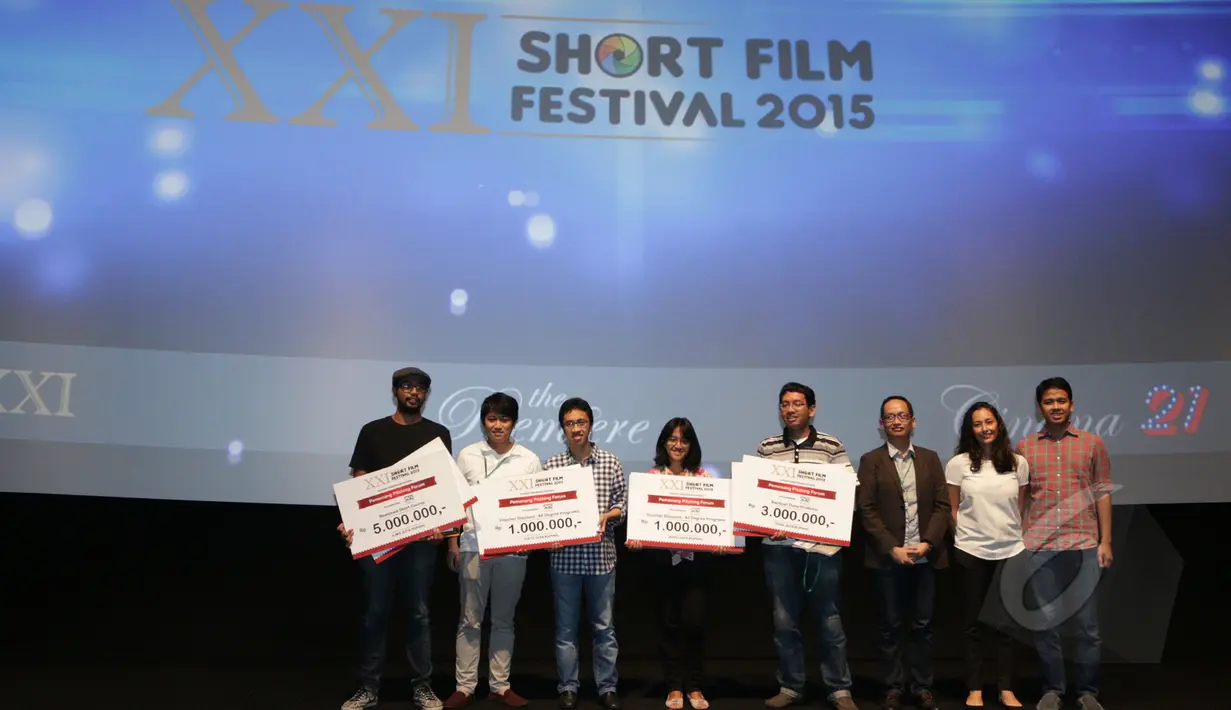 Perhelatan XXI Short Film Festival 2015 ditutup dengan acara malam penghargaan kepada pemenang festival di Epicentrum XXI, Kuningan, Jakarta, Minggu (22/3/2015).(Liputan6.com/Yoppy Renato)