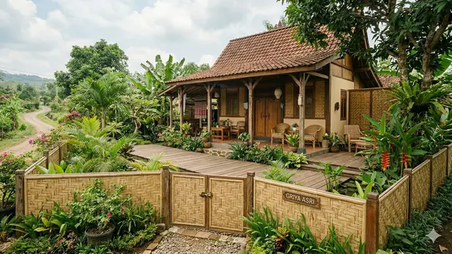 rumah kampung nuansa natural, Gemini Ai