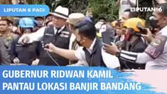 Gubernur Jawa Barat, Ridwan Kamil dan istri, Atalia Praratya mengunjungi lokasi banjir bandang di Kampung CIsarua, Bogor. Ridwan Kamil menyatakan akan melakukan evaluasi terkait layak atau tidaknya lokasi banjir untuk dihuni kembali.