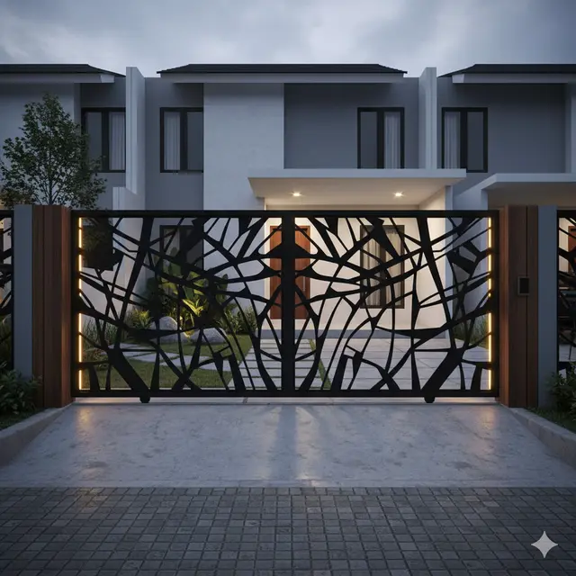 Model Pagar Besi Motif Geometris 2025