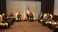 Wakil Presiden (Wapres) Ma’ruf Amin melakukan pertemuan bilateral dengan Perdana Menteri Mesir, Mostafa Kamal Madbouly, di Paviliun Kantor Perdana Menteri Mesir, Sharm El Sheikh International Convention Centre (SHICC), Mesir.