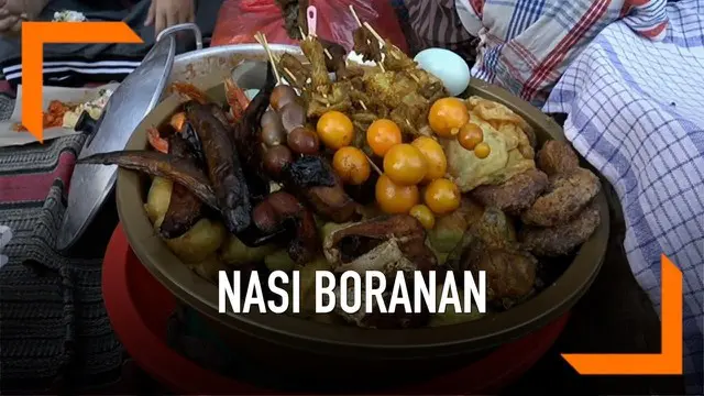 Nasi boranan merupakan makanan khas dari Lamongan, Jawa Timur yang diburu pembeli saat buka puasa. Penjual nasi boranan yang berada di sejumlah titik Kota Lamongan selalu ramai oleh warga yang berbuka puasa. Selain cepat saji, makanan khas Lamongan i...