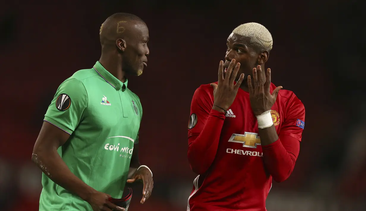 Pogba yang berseragam MU akan menghadapi sang kakak, Florentin yang merupakan bek St. Etienne. Keduanya pun bertekad untuk membawa klubnya masing-masing meraih kemenangan. (AP/Dave Thompson)
