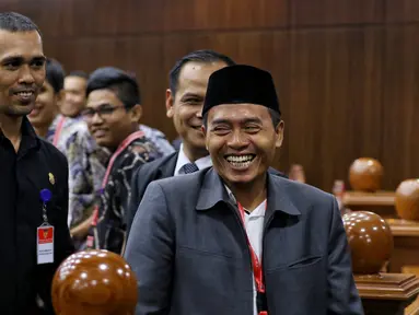 Saksi dari tim hukum Jokowi-Ma'ruf, Anas Nashikin mengikuti sidang lanjutan sengketa Pilpres 2019 di Gedung MK, Jakarta, Jumat (21/6/2019). Sidang tersebut beragendakan mendengar keterangan saksi dan ahli dari pihak terkait yakni paslon nomor urut 01 Jokowi-Ma'ruf Amin. (Liputan6.com/Johan Tallo)