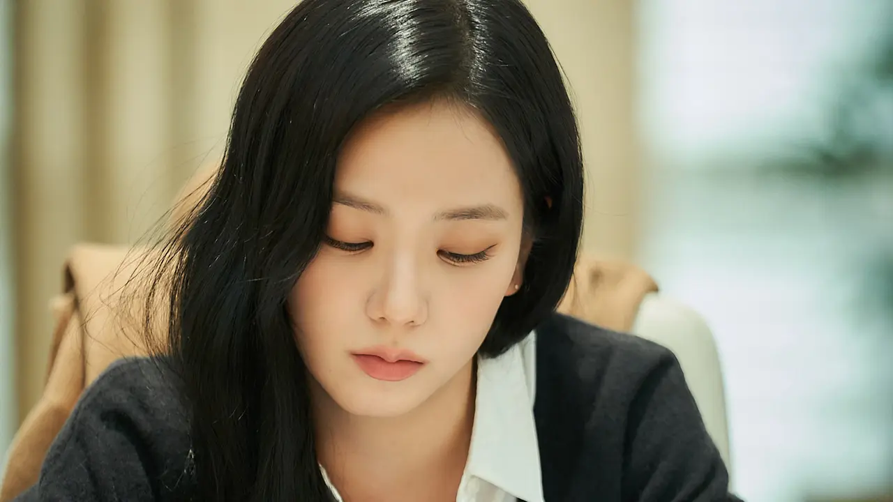 Jisoo Blackpink dalam proses reading Film Korea Omniscient Reader’s Viewpoint. (Lotte Entertainment via Soompi)