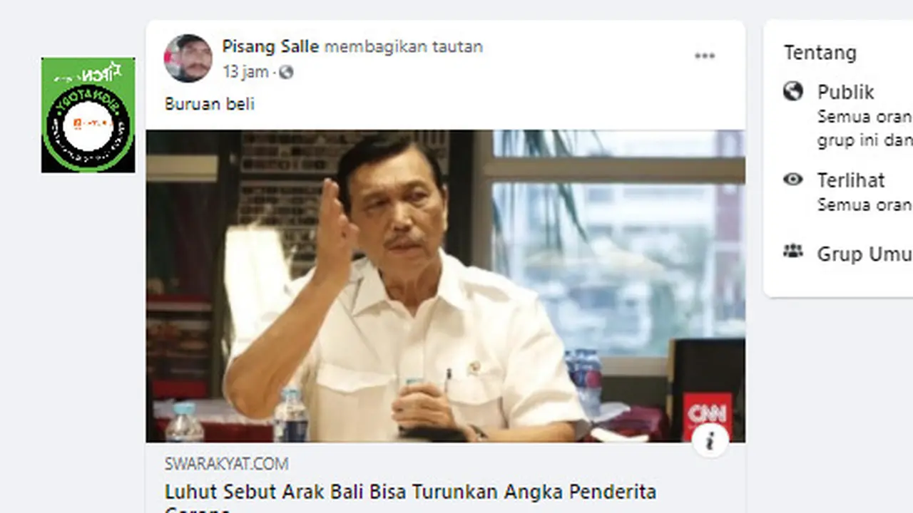 Penelusuran Klaim Menko Luhut Sebut Arak Turunkan Angka Penderita Covid-19