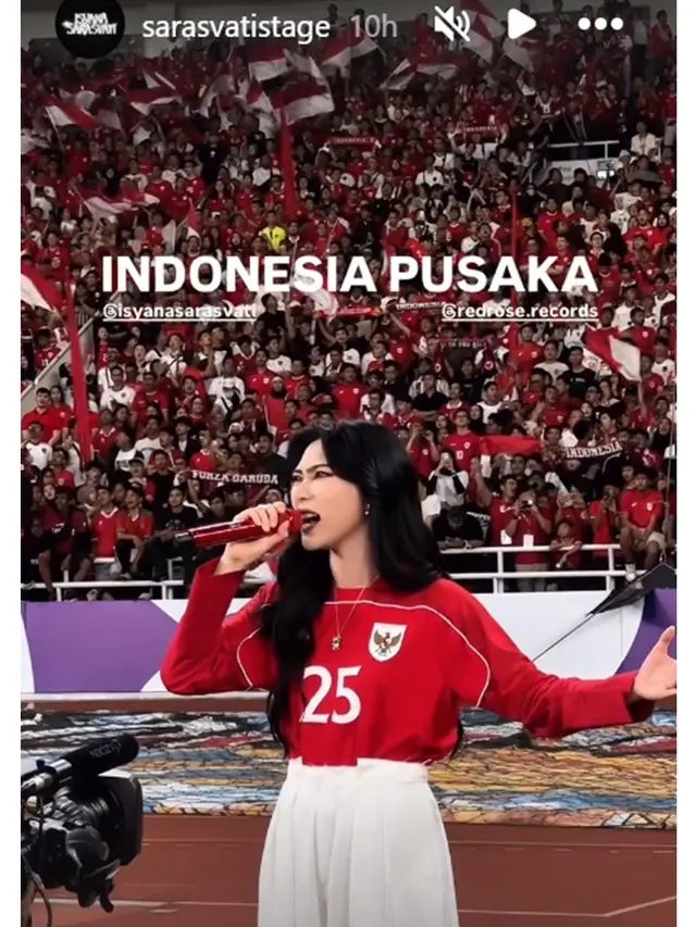 5 Potret Memukau Isyana Sarasvati di GBK, Jadi Opening Act Indonesia Vs Bahrain