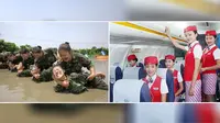 Pramugari-pramugari Cantik Dilatih ala Militer Sebelum Bertugas 